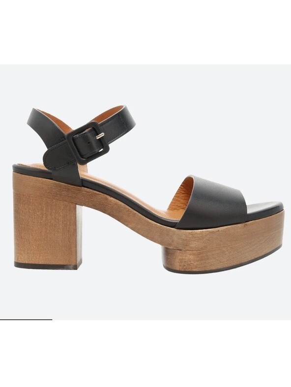Coclico Obion Wooden Sandal Platform Clog In Black Size 7. Size 7. Retail $475
